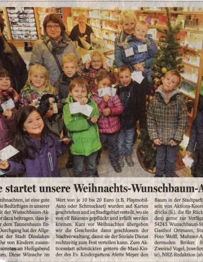 NRZ - Heute startet unsere Weihnachts-Wunschbaum-Aktion - 28. November 2015