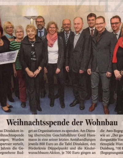 NRZ - Weihnachtsspende der Wohnbau - 17. Dezember 2015