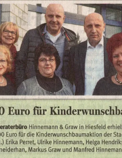NRZ - 3000 Euro für Kinderwunschbaum - 2016