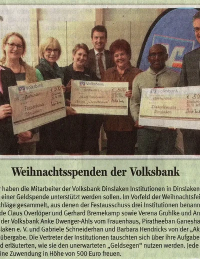 NRZ - Weihnachtsspende der Volksbank - 2017