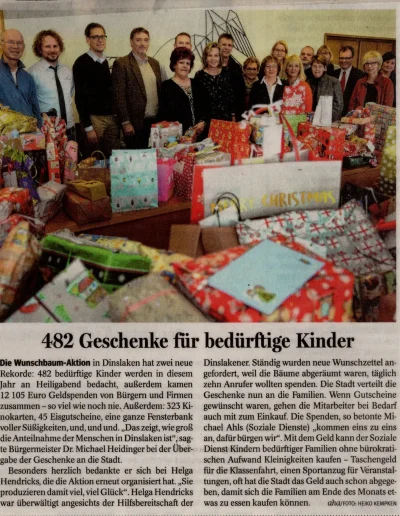 NRZ - 482 Geschenke für bedürftige Kinder - 20. Dezember 2017