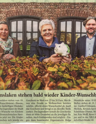 NRZ - In Dinslaken stehen bald wieder Kinder-Wunschbäume - 11. November 2021