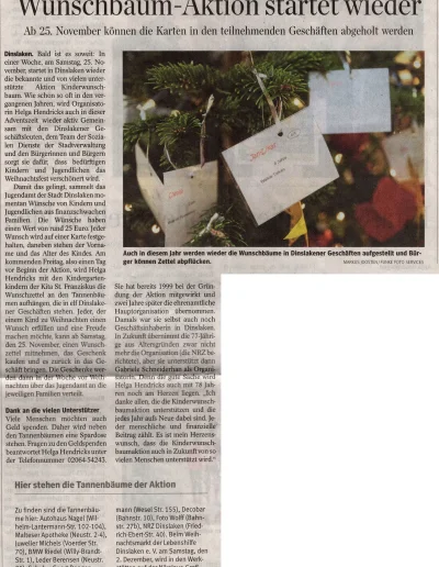 NRZ - Wunschbaum-Aktion startet wieder - 18. November 2023