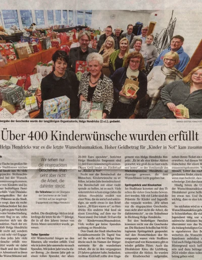 NRZ - Über 400 Kinderwünsche wurden erfüllt - 20. Dezember 2023